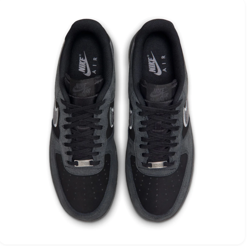 Nike Air Force 1 Low Sneakers - Black, Charcoal & Silver Gray