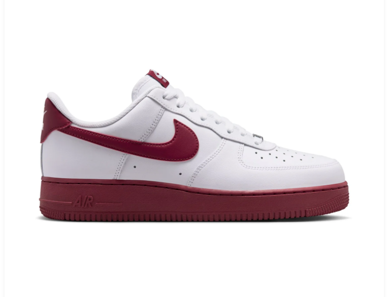 Nike Air Force 1 Low Sneakers - White & Burgundy