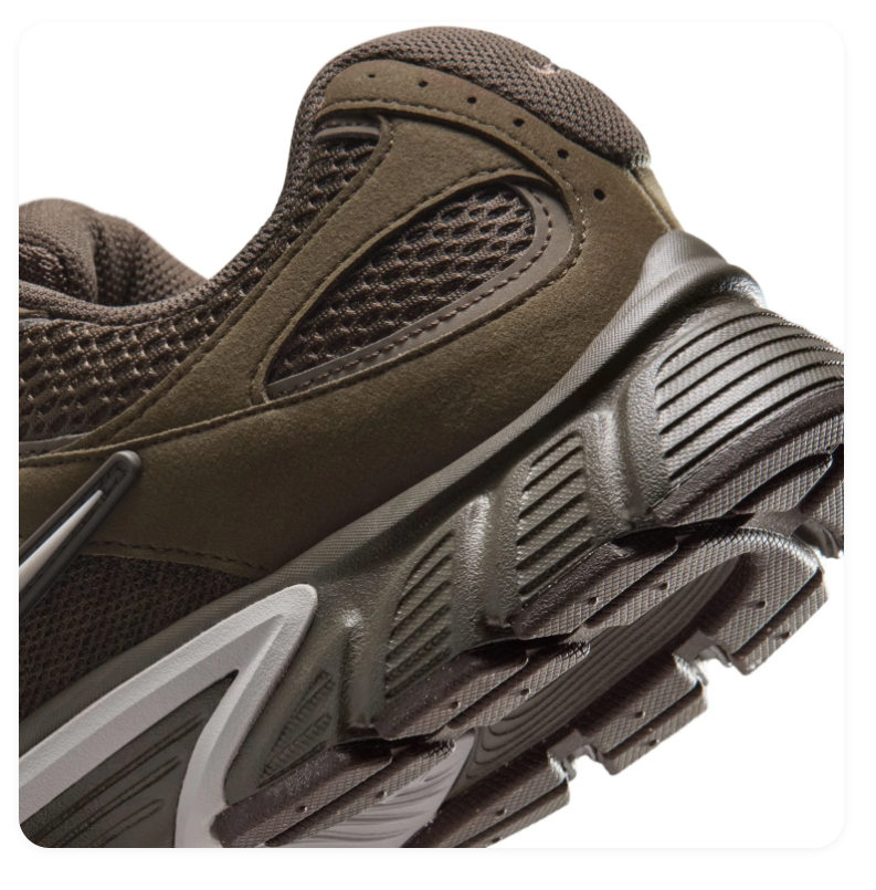 Nike Running-Style Sneakers - Dark Olive & Silver Gray