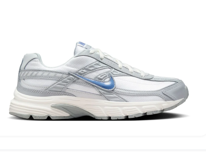 Nike Retro-Style Sneakers - White, Silver Gray & Blue