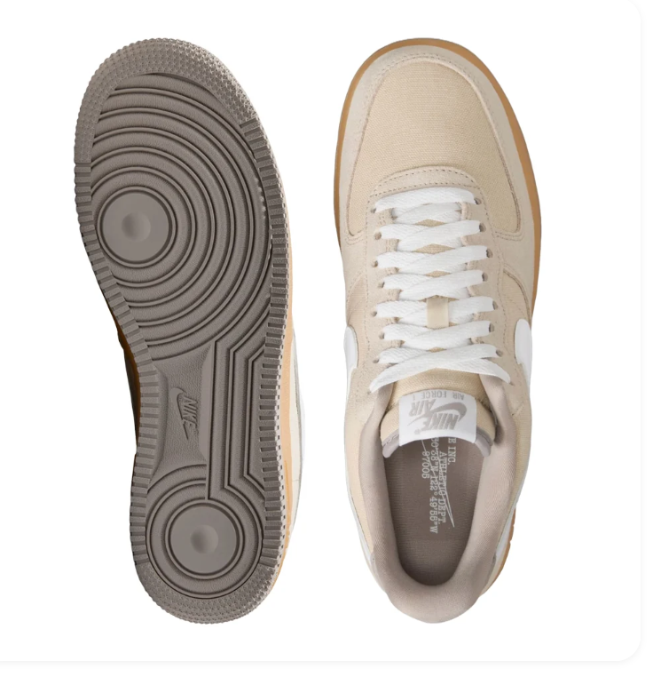 Nike Air Force 1 Low Sneakers - Beige, White & Gum Brown