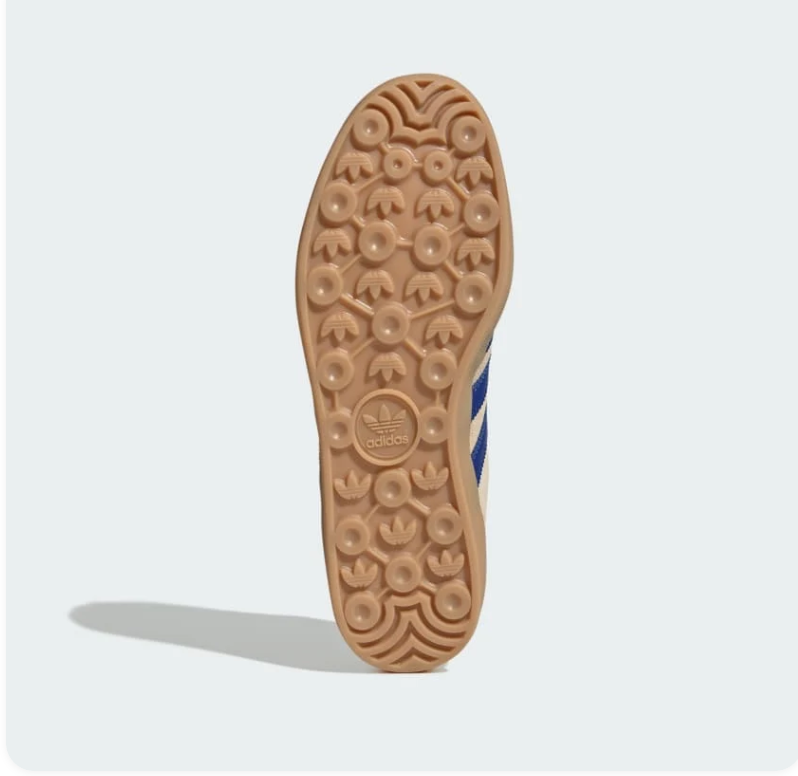 adidas Gazelle Sneakers – Beige & Royal Blue with Gum Sole