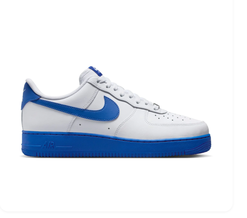 Nike Air Force 1 Low Sneakers - White & Royal Blue
