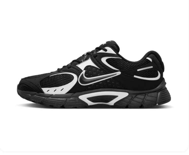 Nike Retro-Style Sneakers - Black, White & Silver Gray