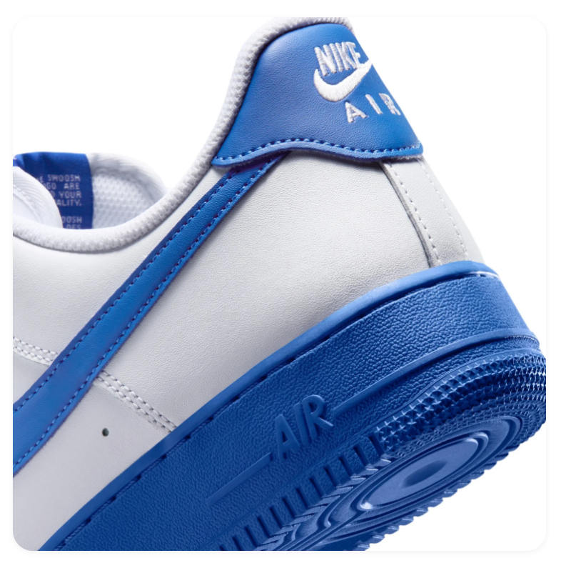 Nike Air Force 1 Low Sneakers - White & Royal Blue