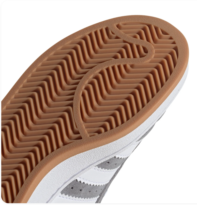 adidas Campus Sneakers – Grey & White with Gum Outsole