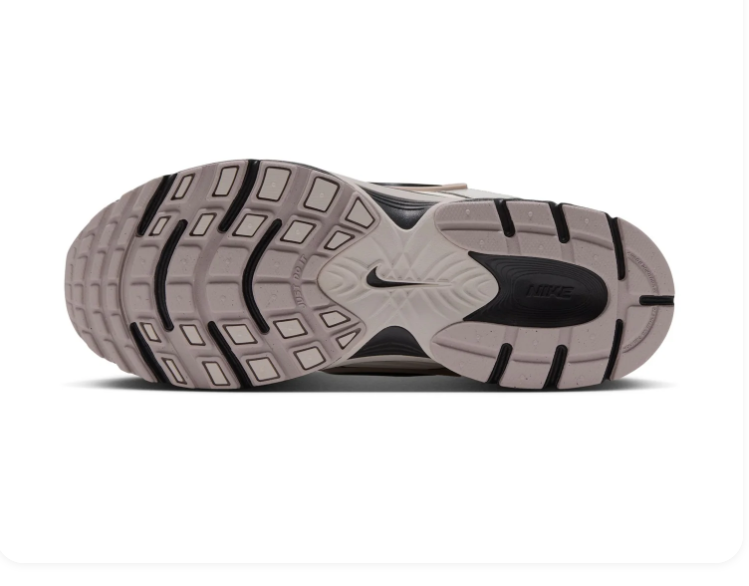 Nike Running-Style Sneakers - Cream, Silver Gray & Black