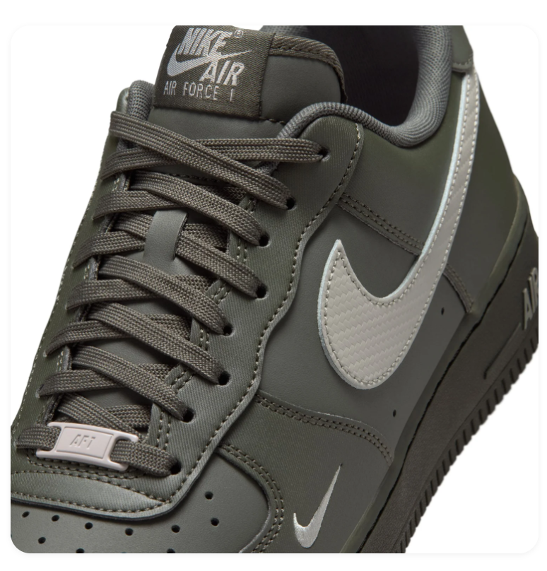 Nike Air Force 1 Low Sneakers - Dark Olive & Light Gray