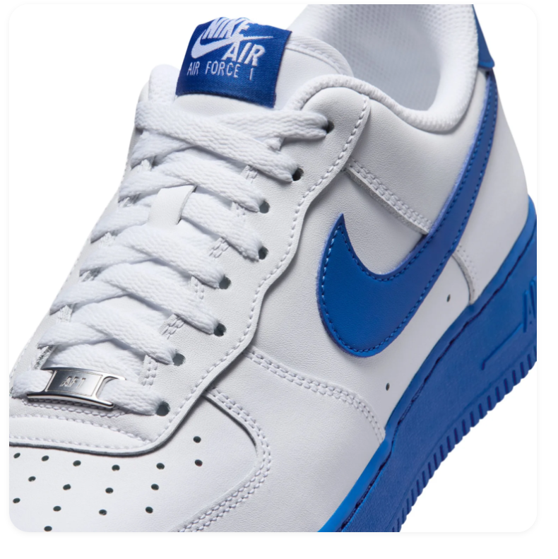 Nike Air Force 1 Low Sneakers - White & Royal Blue