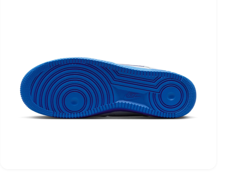 Nike Air Force 1 Low Sneakers - White with Royal Blue Soles