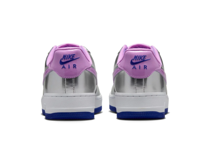Nike Air Force 1 Low Sneakers - Metallic Silver, Lilac & Turquoise