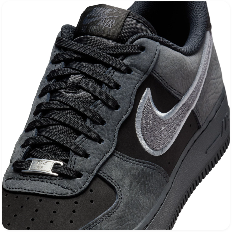 Nike Air Force 1 Low Sneakers - Black, Charcoal & Silver Gray
