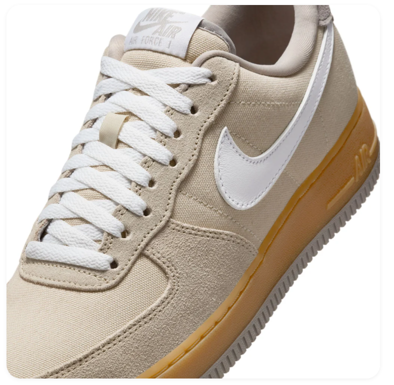 Nike Air Force 1 Low Sneakers - Beige, White & Gum Brown
