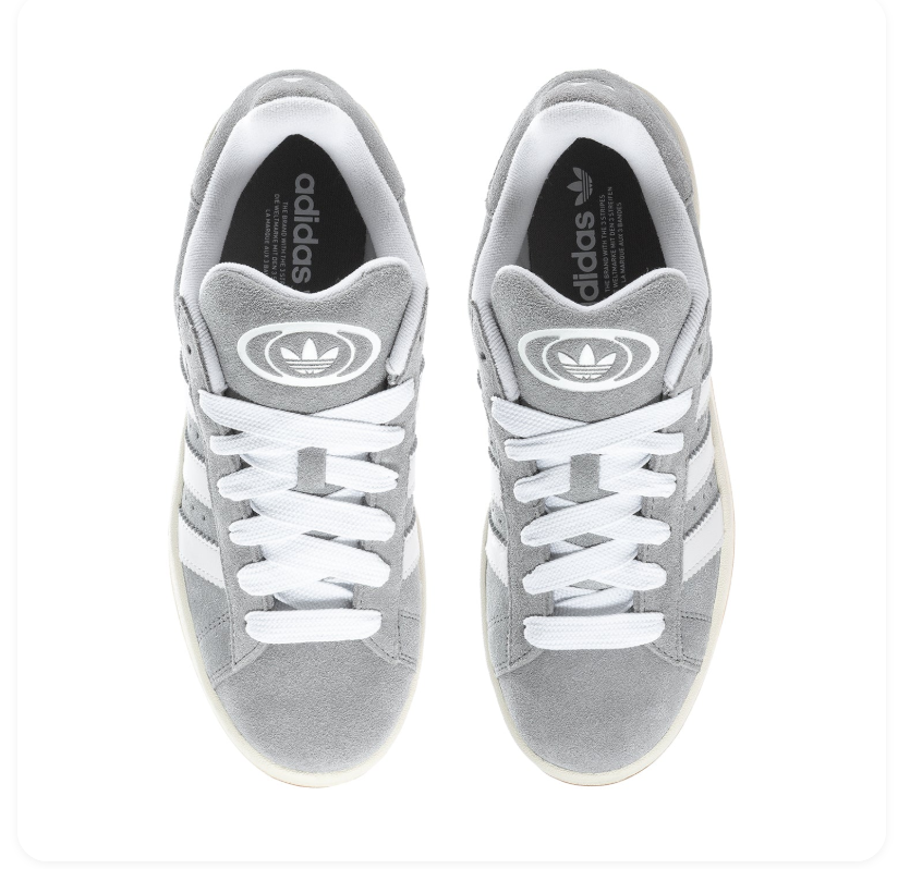 adidas Campus Sneakers – Grey, White & Gum