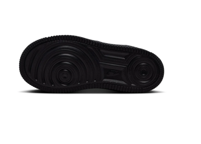 Nike Force 1 Low Sneakers - Black with Leopard-Print Swooshes