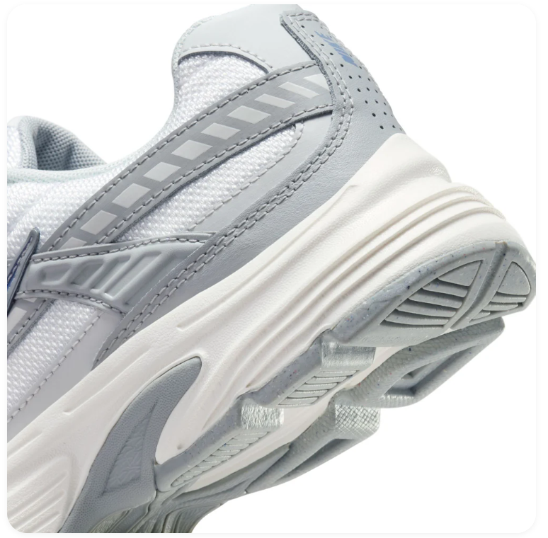 Nike Retro-Style Sneakers - White, Silver Gray & Blue