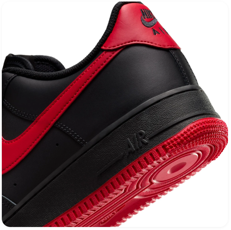 Nike Air Force 1 Low Sneakers - Black & Red