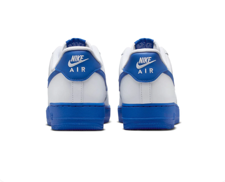 Nike Air Force 1 Low Sneakers - White with Royal Blue Soles