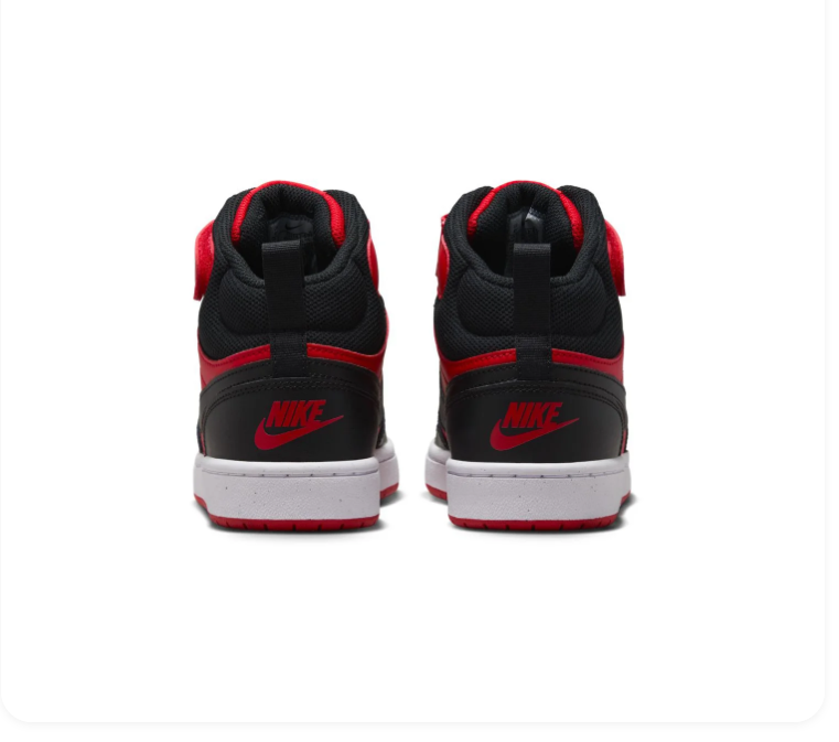 Nike Mid-Top Sneakers - Red, Black & White with Ankle Strap