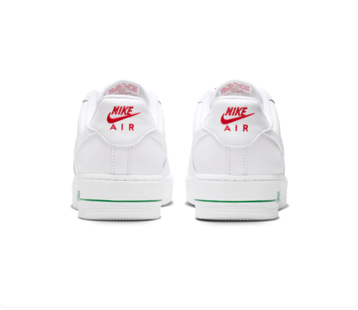Nike Air Force 1 Low Sneakers - White with Red Rose Details