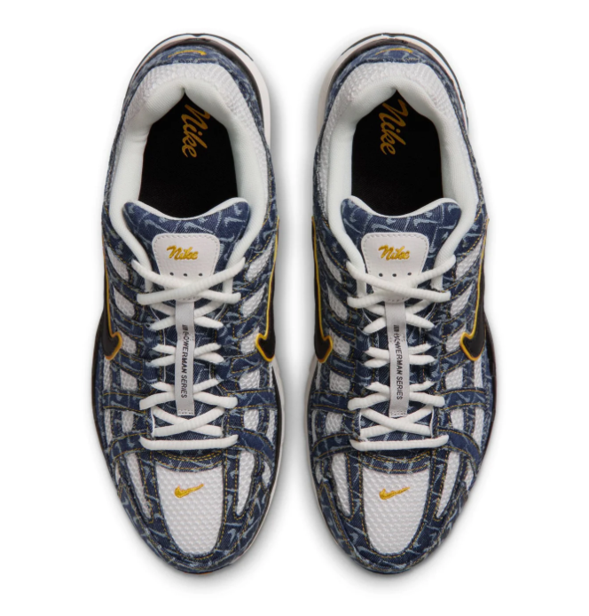 Nike Retro-Style Sneakers - Navy, White & Yellow