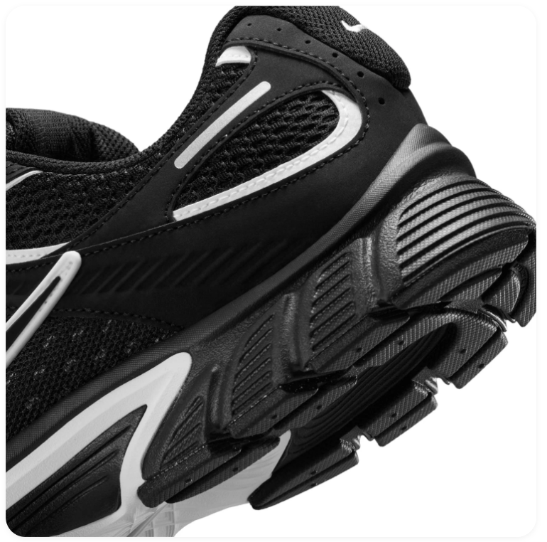 Nike Retro-Style Sneakers - Black, White & Silver Gray