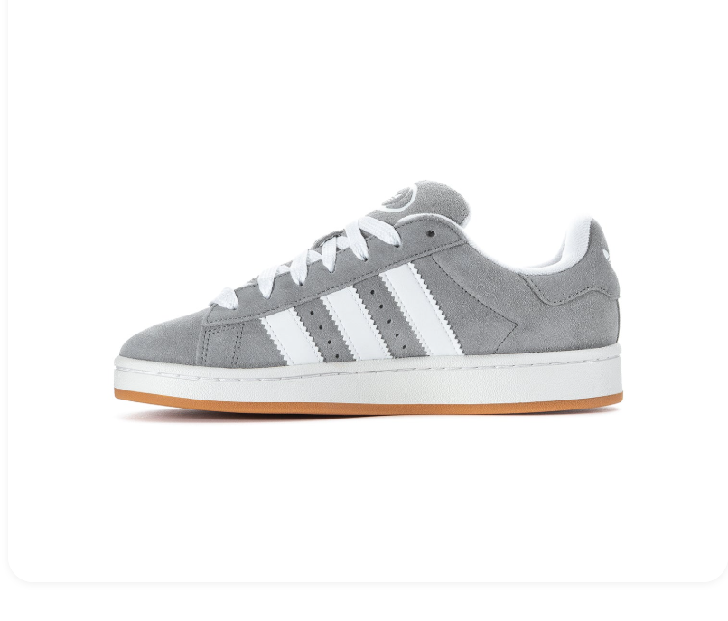 adidas Campus Sneakers – Grey & White with Gum Outsole