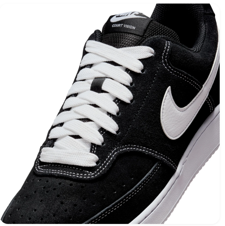Nike Court Vision Low Sneakers - Black & White