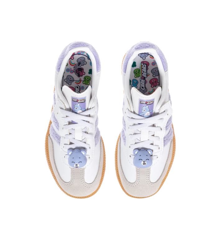 adidas Care Bears Sneakers – White & Lavender with Gum Sole