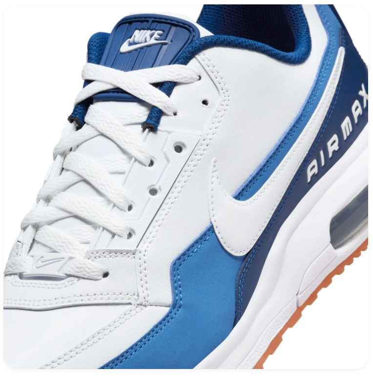 Nike Air Max Sneakers - White & Blue with Gum Outsole