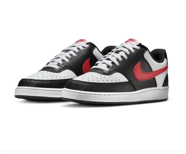 Nike Court Vision Low Sneakers - Black, White & Red