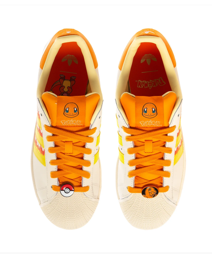 adidas Charmander Shell-Toe Sneakers – Cream, Orange & Yellow