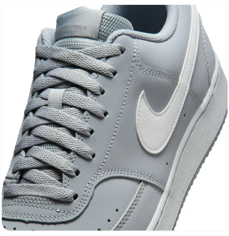 Nike Court Vision Low Sneakers - Light Gray & White
