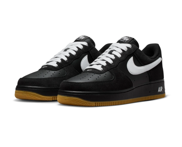 Nike Air Force 1 Low Sneakers - Black, White & Gum Brown