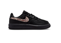 Nike Force 1 Low Sneakers - Black with Leopard-Print Swooshes