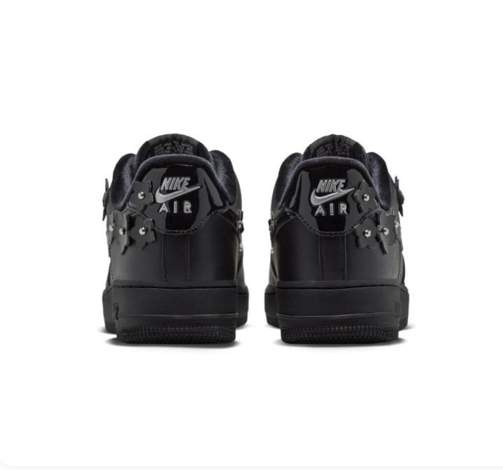 Nike Air Force 1 Low Sneakers - Black with Floral Details