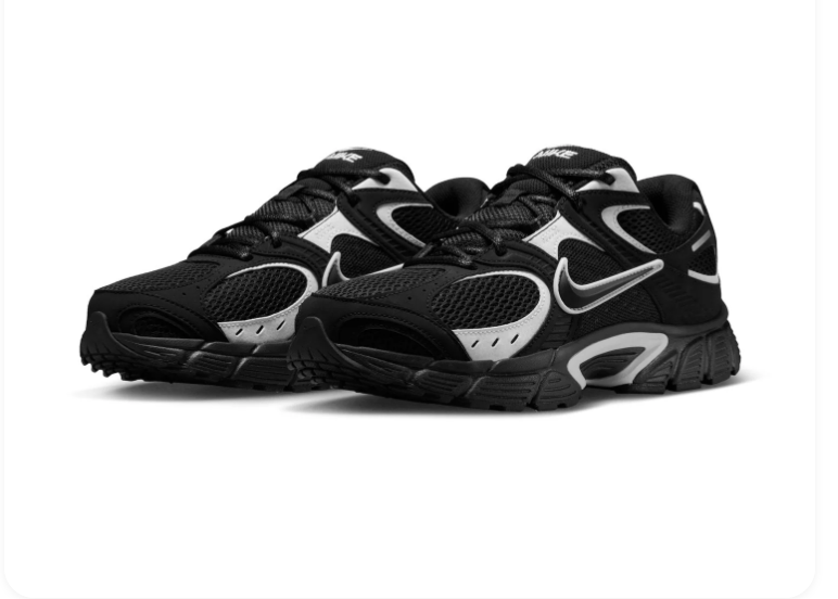 Nike Retro-Style Sneakers - Black, White & Silver Gray