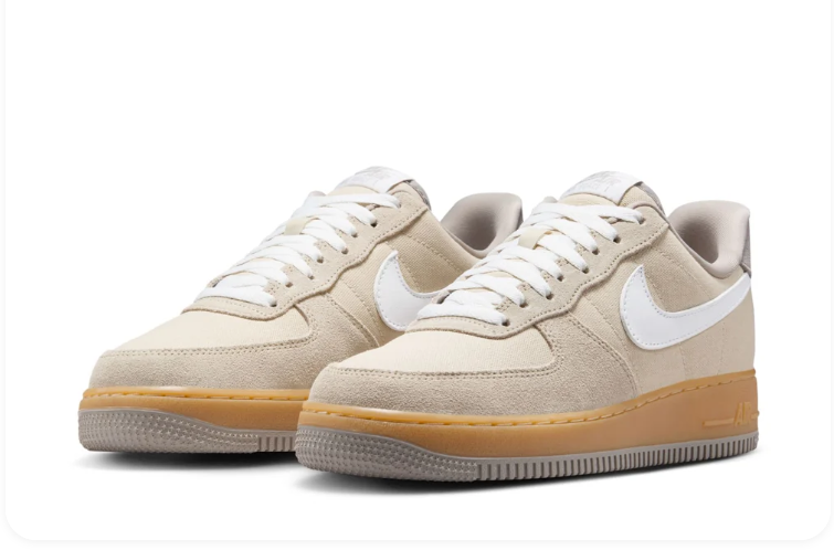 Nike Air Force 1 Low Sneakers - Beige, White & Gum Brown