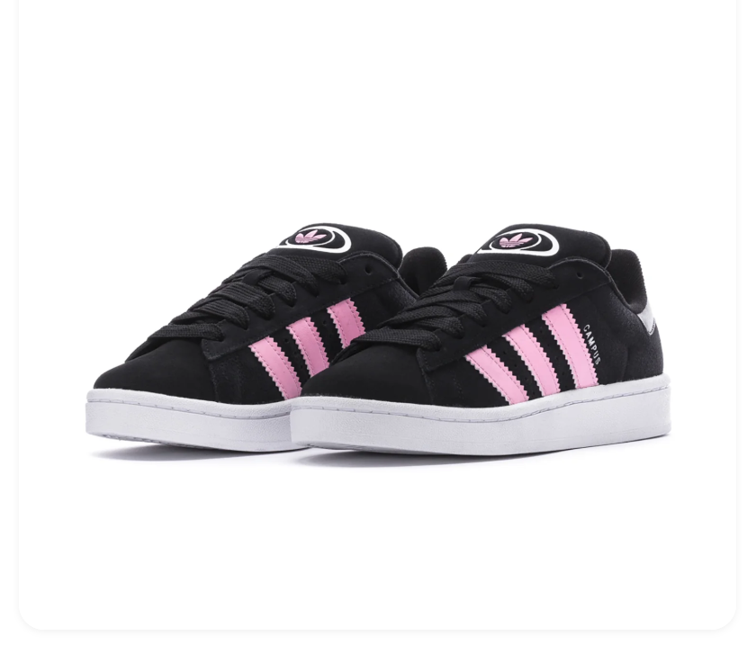 adidas Campus Sneakers – Black, Pink & White