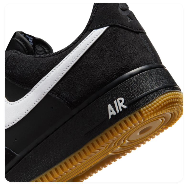 Nike Air Force 1 Low Sneakers - Black, White & Gum Brown