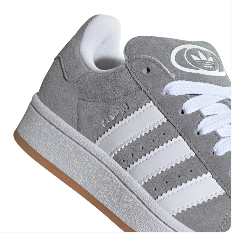 adidas Campus Sneakers – Grey & White with Gum Outsole