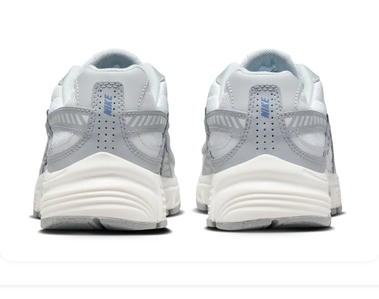 Nike Retro-Style Sneakers - White, Silver Gray & Blue