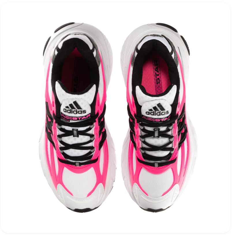 adidas Adistar Sneakers – White, Hot Pink & Black