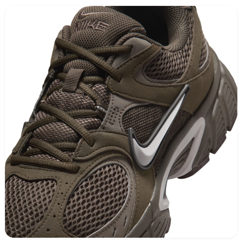 Nike Running-Style Sneakers - Dark Olive & Silver Gray