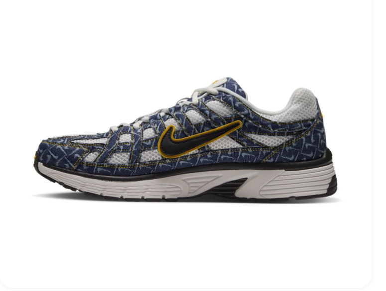 Nike Retro-Style Sneakers - Navy, White & Yellow