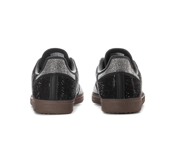 adidas Embellished Sneakers – Black & Silver with Brown Sole