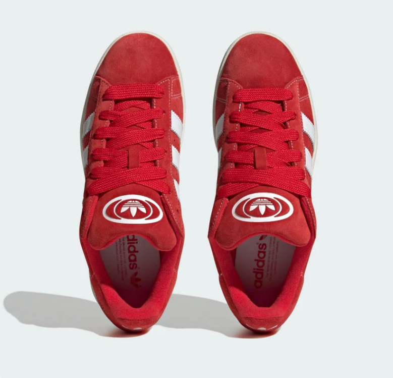 adidas Campus Sneakers – Red & White with Gum Outsole