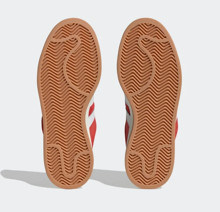 adidas Campus Sneakers – Red & White with Gum Outsole