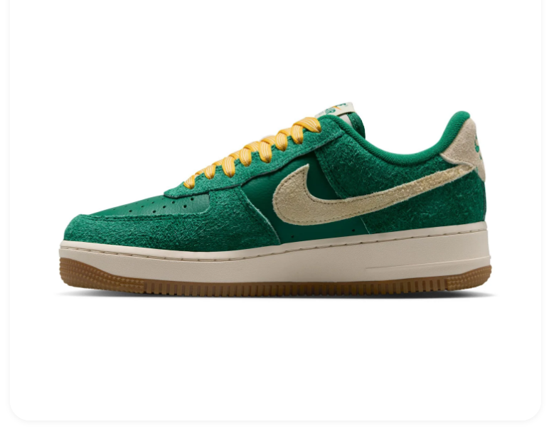 Nike Air Force 1 Low Sneakers - Green, Cream & Yellow