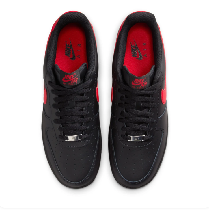 Nike Air Force 1 Low Sneakers - Black & Red